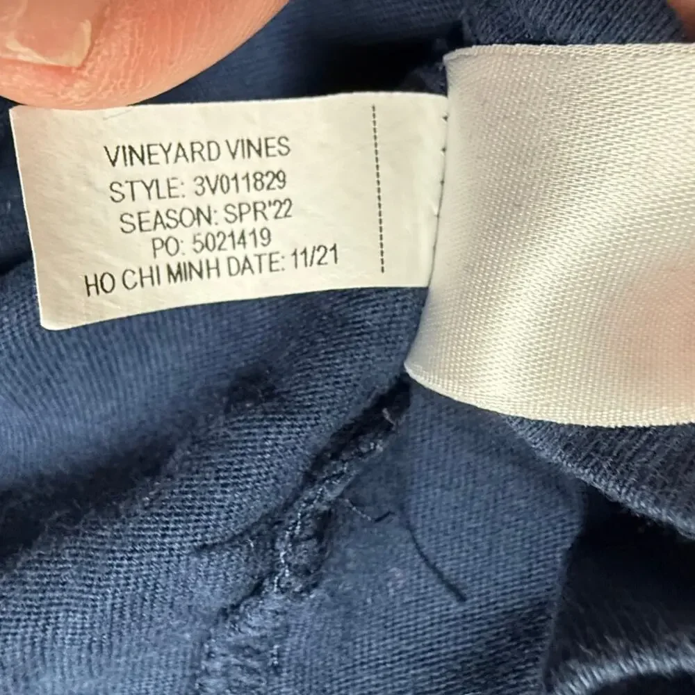 Vineyard Vines Long Sleeve Navy Blue T Shirt St Patricks Day Boys Youth S 8 10